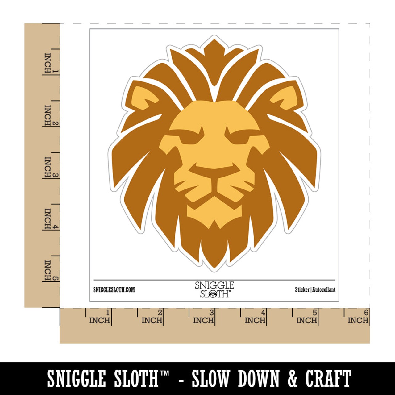 Regal Lion Head Waterproof Vinyl Phone Tablet Laptop Water Bottle Sticker Set - 5 Pack